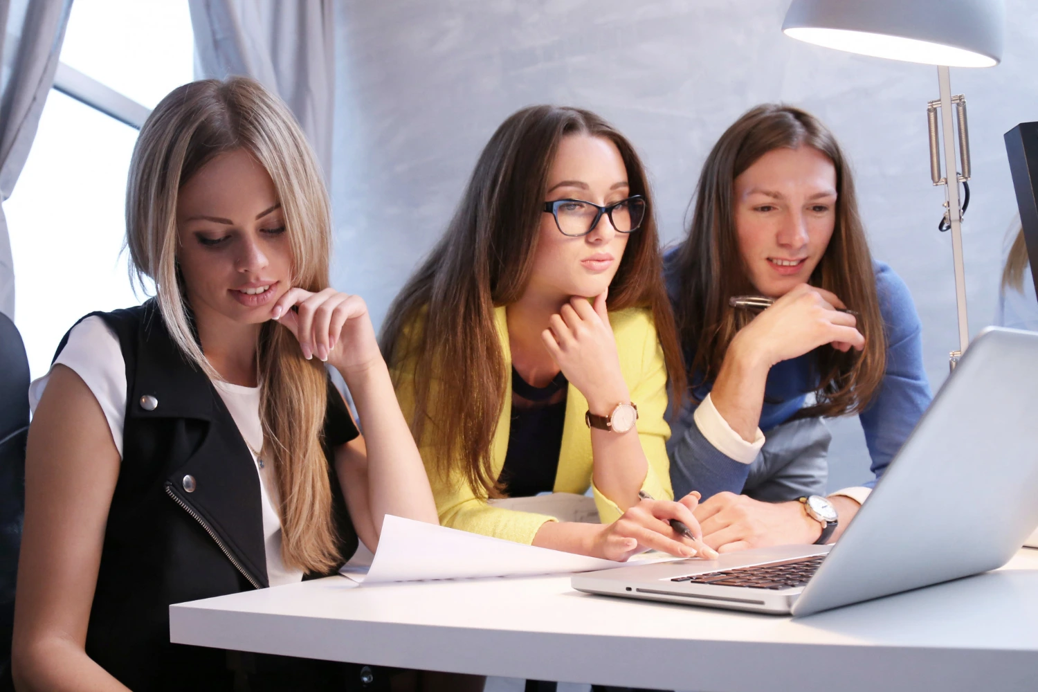 Students learning French